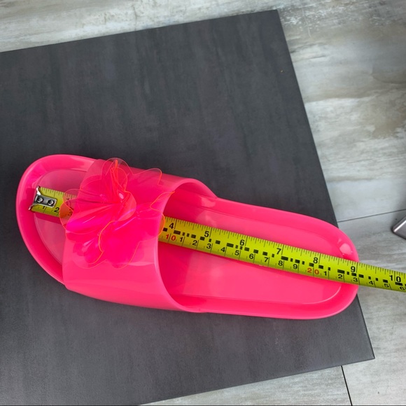 NWT J.Crew Pink Floral Jelly Flower Pool Slides Flip Flops Sandals Size 7 8 - Picture 16 of 16